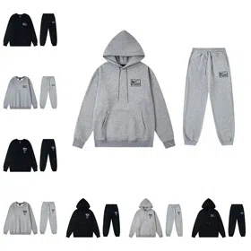 Nike x Stussy Joint Solid Color Casual Pullover Hooded Sweatshirt-4443  