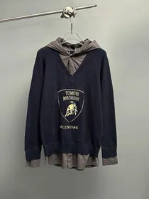 Balenciaga x Lamborghini collaboration faux two-piece wool knit sweater-5484  