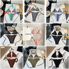 Loewe Printed Sexy Backless Bikini Swimsuit-6467  